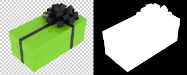 Hediye kutusu arka planda izole edildi. 3d görüntüleme, illüstrasyon