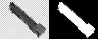 Lokomotif beyaz arka planda izole edildi. 3d görüntüleme - illüstrasyon