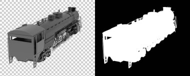 Lokomotif beyaz arka planda izole edildi. 3d görüntüleme - illüstrasyon