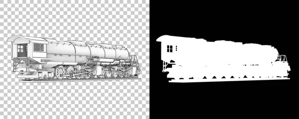 Locomotive Transport Transparent Black Background — Stock Photo, Image