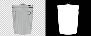 Şeffaf ve siyah arkaplan üzerine çöp kutusu