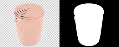 Şeffaf ve siyah arkaplan üzerine çöp kutusu