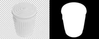 Şeffaf ve siyah arkaplan üzerine çöp kutusu