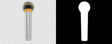 Mikrofon arka planda izole edildi. 3d görüntüleme - illüstrasyon