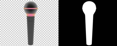 Mikrofon arka planda izole edildi. 3d görüntüleme - illüstrasyon