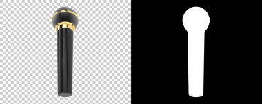 Mikrofon arka planda izole edildi. 3d görüntüleme - illüstrasyon