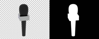 Haber mikrofonu izole edildi. 3d görüntüleme - illüstrasyon