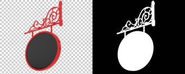 Açık hava dekoratif işaretinin 3 boyutlu görüntülemesi