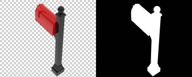 Şeffaf ve siyah arkaplan üzerinde ikamet posta kutusu