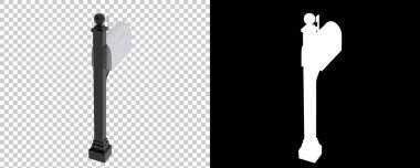 Şeffaf ve siyah arkaplan üzerinde ikamet posta kutusu