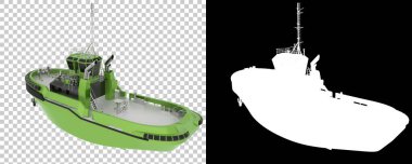 Arka planda izole edilmiş bir balıkçı teknesi. 3d görüntüleme - illüstrasyon