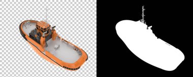 Arka planda izole edilmiş bir balıkçı teknesi. 3d görüntüleme - illüstrasyon