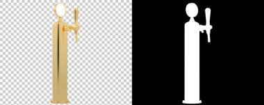 Arka planda izole edilmiş bira musluğu. 3d görüntüleme - illüstrasyon 