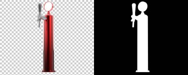 Arka planda izole edilmiş bira musluğu. 3d görüntüleme - illüstrasyon 