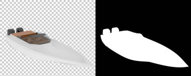 Sürat teknesi arka planda izole edildi. 3d görüntüleme - illüstrasyon