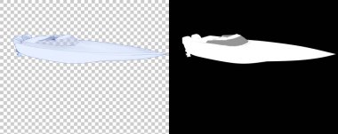 Sürat teknesi arka planda izole edildi. 3d görüntüleme - illüstrasyon