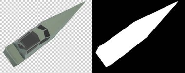 Sürat teknesi arka planda izole edildi. 3d görüntüleme - illüstrasyon