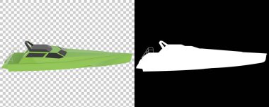 Sürat teknesi arka planda izole edildi. 3d görüntüleme - illüstrasyon