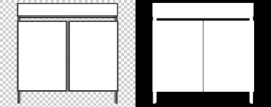 Arka planda çift pankart duruyor. 3d görüntüleme - illüstrasyon