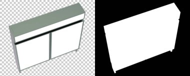 Arka planda çift pankart duruyor. 3d görüntüleme - illüstrasyon