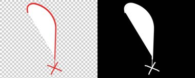 Gri arka planda gözyaşı damlası bayrağı izole edildi. 3d görüntüleme - illüstrasyon