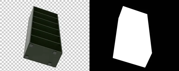 Высокий Многоуровневый Книжный Шкаф Прозрачном Черном Фоне — стоковое фото
