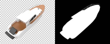 Arka planda izole edilmiş lüks bir yat. 3d resimleme