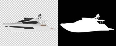 Arka planda süper yat izole edilmiş. 3d görüntüleme - illüstrasyon