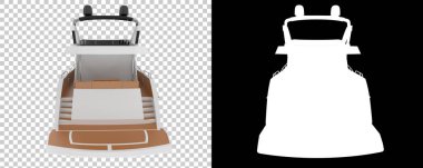 Arka planda süper yat izole edilmiş. 3d görüntüleme - illüstrasyon