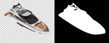 Arka planda süper yat izole edilmiş. 3d görüntüleme - illüstrasyon