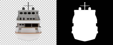 Arka planda süper yat izole edilmiş. 3d görüntüleme - illüstrasyon