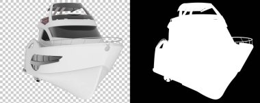 Arka planda süper yat izole edilmiş. 3d görüntüleme - illüstrasyon