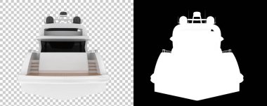 Arka planda süper yat izole edilmiş. 3d görüntüleme - illüstrasyon