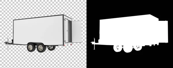 Car trailer isolated on white background. 3d rendering - illustration