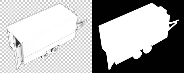 Car Trailer Isolated White Background Rendering Illustration — Stock Photo, Image