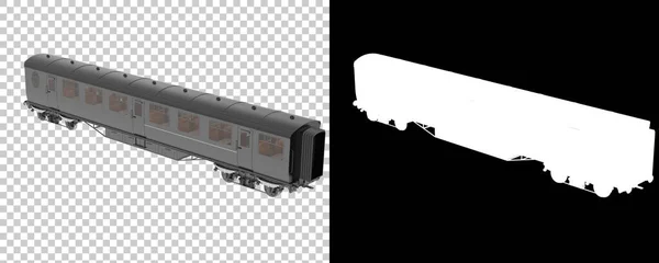 火车车厢隔离在透明和黑色背景的横幅 3D渲染 — 图库照片