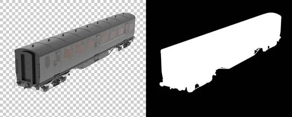 Tågvagn Isolerad Transparent Och Svart Bakgrund För Banderoller Återgivning Illustration — Stockfoto
