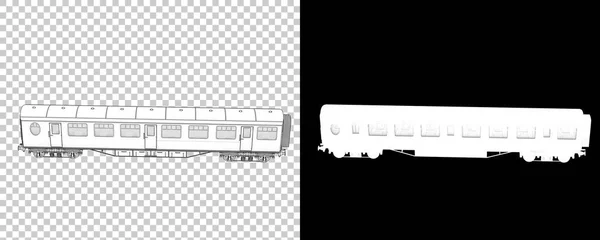 Vonat Kocsi Elszigetelt Átlátszó Fekete Háttér Bannerek Renderelés Illusztráció — Stock Fotó