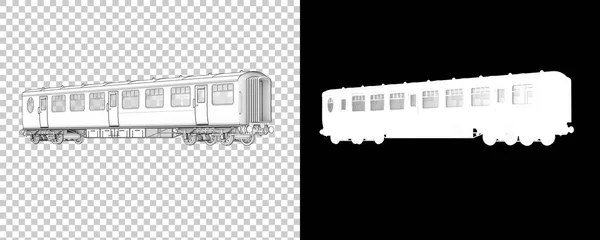 Wagon Kolejowy Izolowany Przezroczystym Czarnym Tle Dla Transparentów Renderowanie Ilustracja — Zdjęcie stockowe