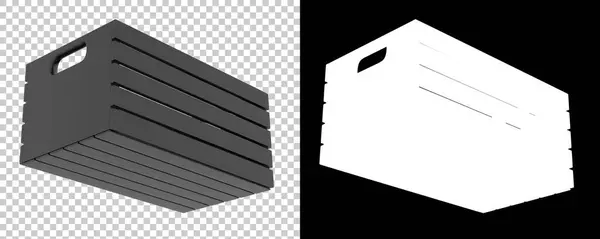 透明で黒い背景にプランクで作られたモダンなボックス — ストック写真