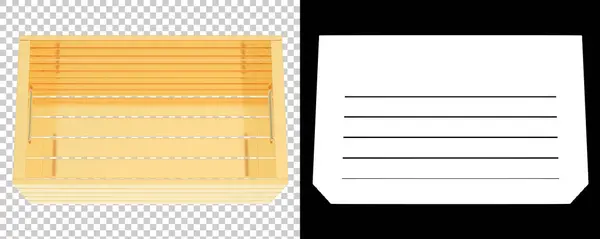 Modern Box Made Planks Transparent Black Background — Stock Photo, Image