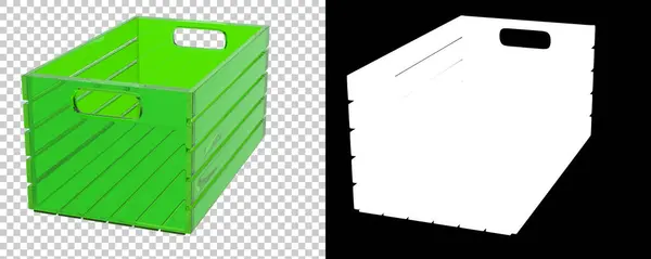 Moderne Schachtel Aus Planken Auf Transparentem Und Schwarzem Hintergrund — Stockfoto