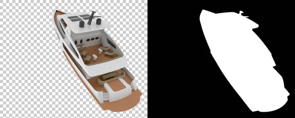 超级游艇在背景上与世隔绝 3D渲染 — 图库照片