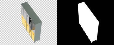 Arka planda jimnastik dolapları var. 3d görüntüleme - illüstrasyon