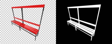 3D tasvir. Soyunma odası bankı. 