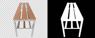 3D tasvir. Soyunma odası bankı. 