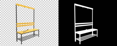 3D tasvir. Soyunma odası tezgahı. mobilya sandalyesi