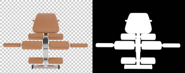 Spor salonunun 3D çizimi, spor aletleri, ayarlanabilir spor bankları. 