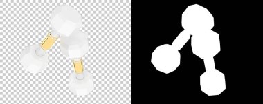 Dambıllar arka planda izole edilmiş. 3d görüntüleme, illüstrasyon 