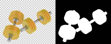 Spor malzemeleri. Salon dambıllarının 3 boyutlu çizimi